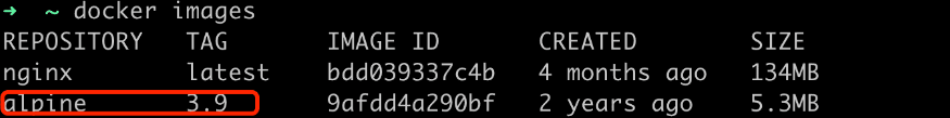 docker images
